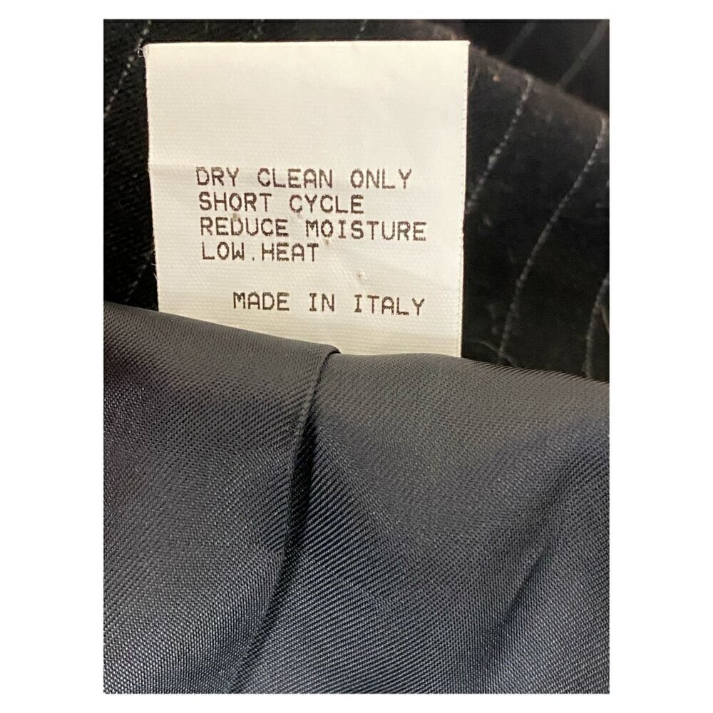 Doncaster Black Pinstripe Double-Breasted One-Button Blazer Jacket Womens Sz 10 - Picture 6 of 7